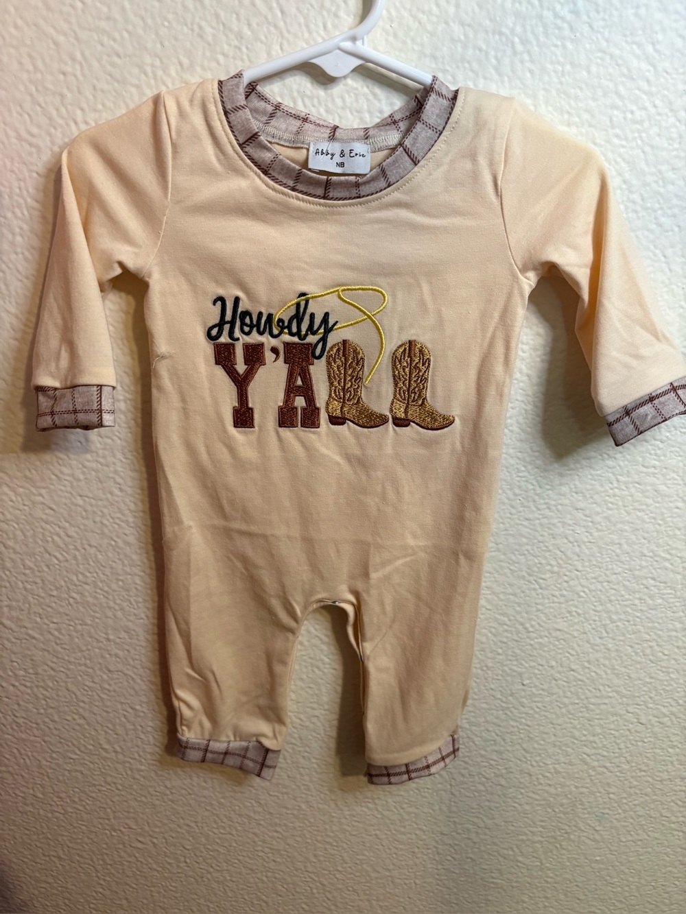 Peach "Howdy Ya" Baby One-Piece